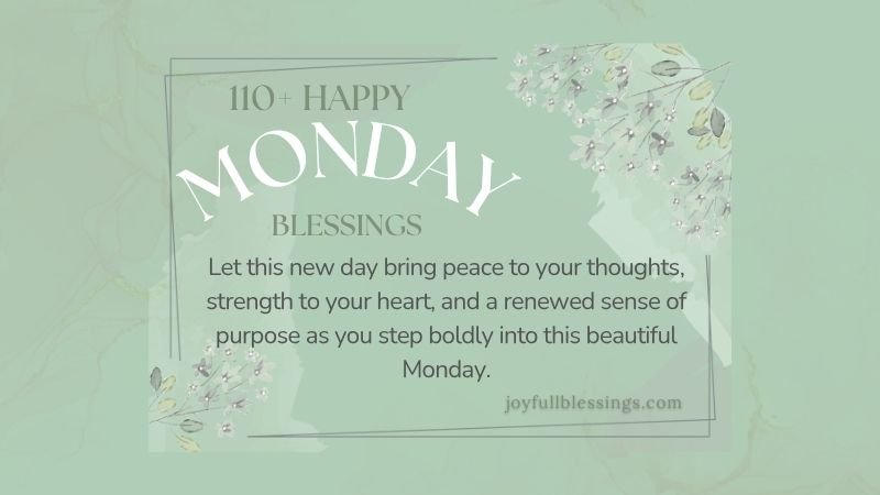 Good morning Monday blessings with sunrise, flowers, and a positive message for a fresh start