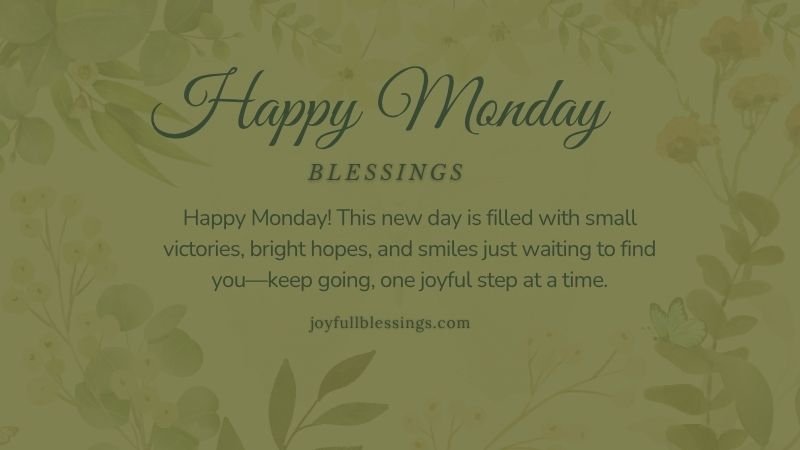 Motivational Monday blessings image with quotes about strength, purpose, and new beginnings