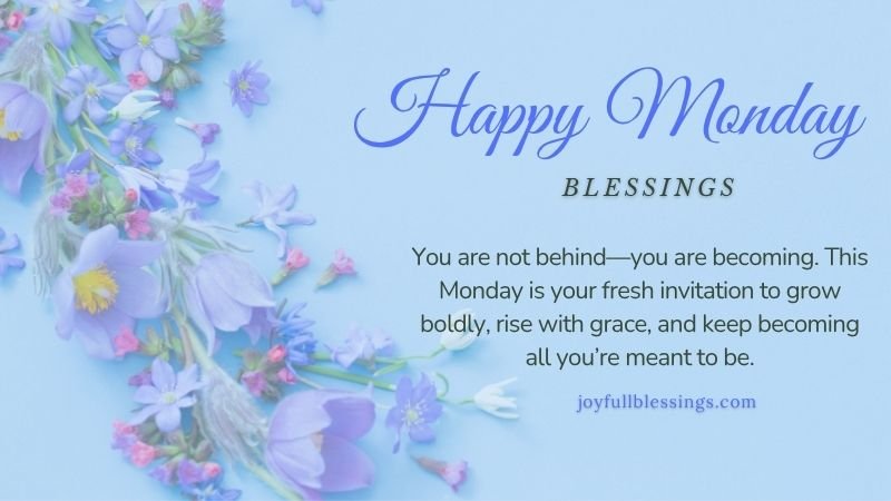 Peaceful Monday blessings with calming nature, promoting inner peace, grace, and mindfulness