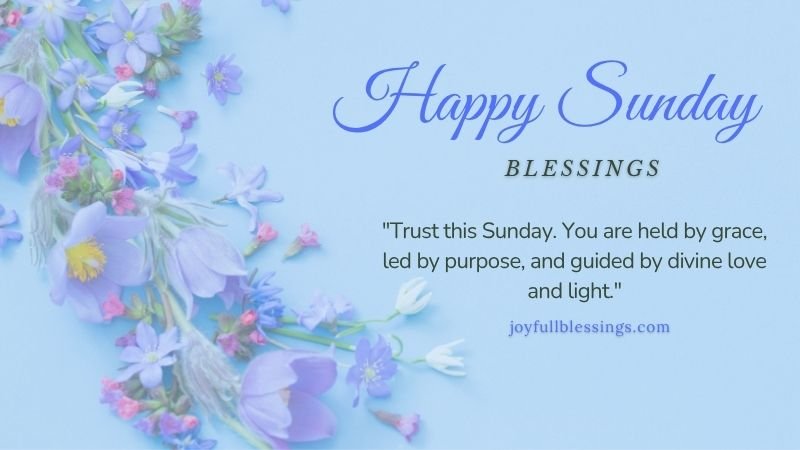 Sunday trust and grace message with soft light, nature, and motivational blessings